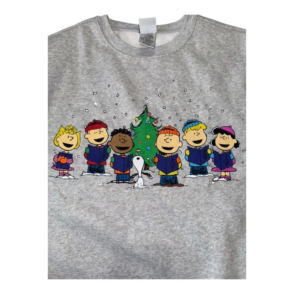 Women’s Peanuts Christmas/Holiday Gray Light Up Sweater - S